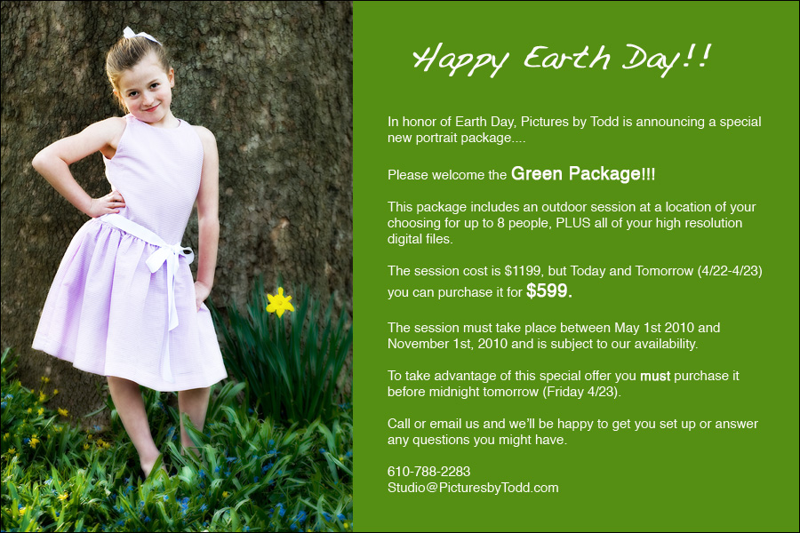 Happy Earth Day:  Announcing the Green Package!
