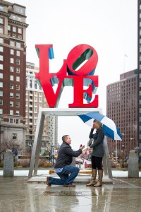 Philadelphia Proposal Engagement Love Park