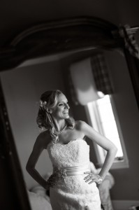Wedding Bridal Portraits Reflection Mirror Shot