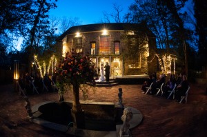 Wedding Outdoor Night Ceremony Holly Hedge Estate