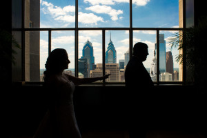 Wedding First Glance Philadelphia Skyline