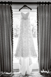 Wedding Gown Lace Detail Hanging