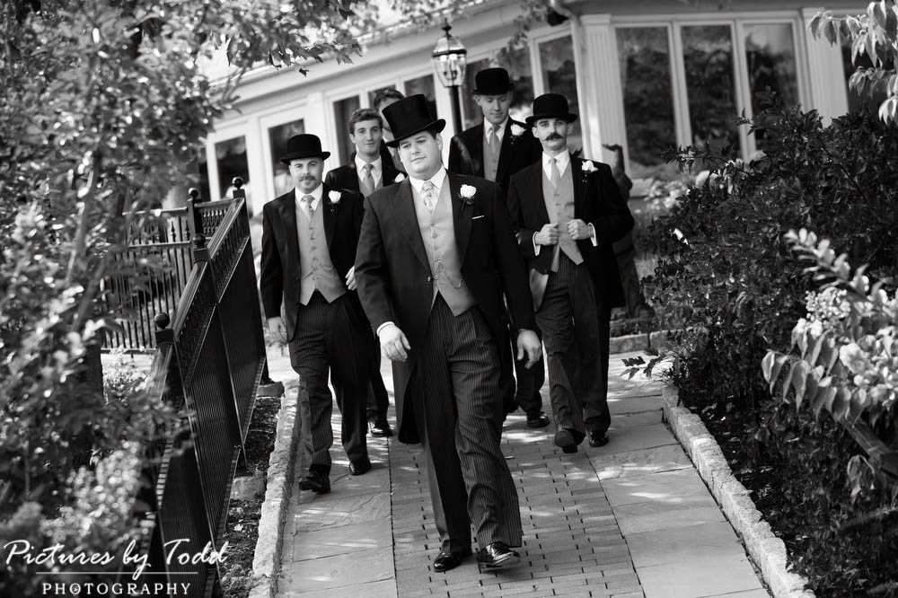 Downton-Abbey-Themed-Groomsmen-Black-White-Wedding-Photography