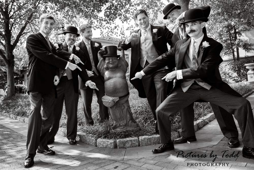 Funny-Groomsmen-Photos-Talamore-Country-Club-Black-White-Photography