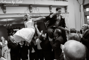 Jewish Wedding Hora Chair Dance Black White Wedding Photographer