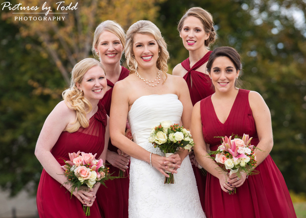 Bridal-Party-Photos-Red-Bridesmaid-Dresses