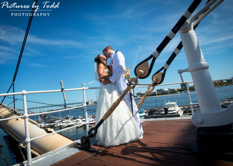 Moshulu-Wedding-Photos-Bride-Groom-Navy-Officer-Boat-Ship