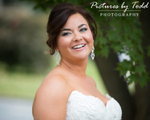beautiful bride smiling
