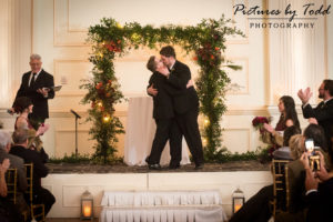 Gay-Wedding-Cescaphe-Ballroom-Creations-By-Coppola-Wedding-Ceremony-Kiss-Best-Photographer